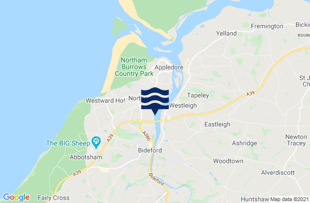 Northam, United Kingdom tide times map