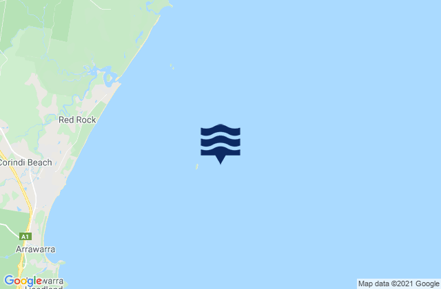 Northwest Solitary Island, Australia tide times map