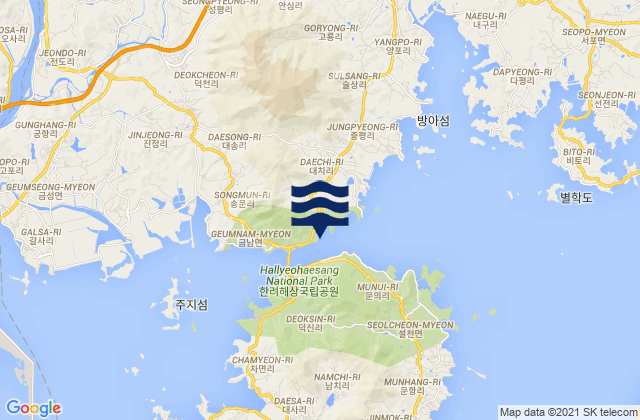 Noryang-ni, South Korea tide times map
