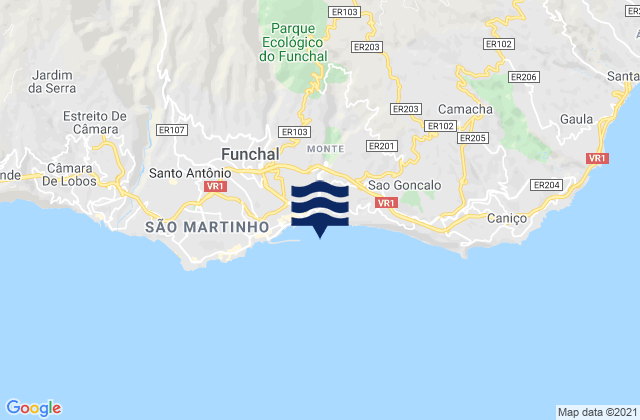 Nossa Senhora do Monte, Portugal tide times map
