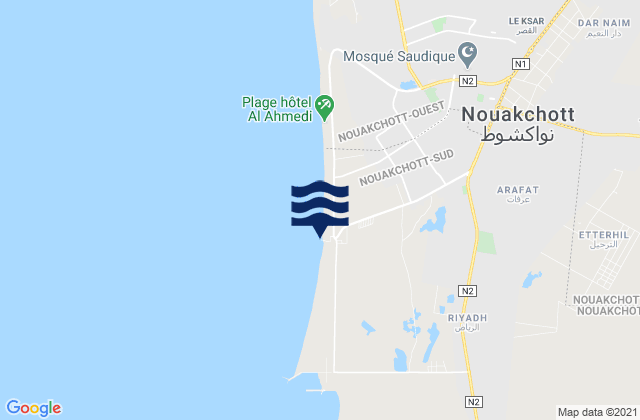 Nouakchott Pier, Mauritania tide times map