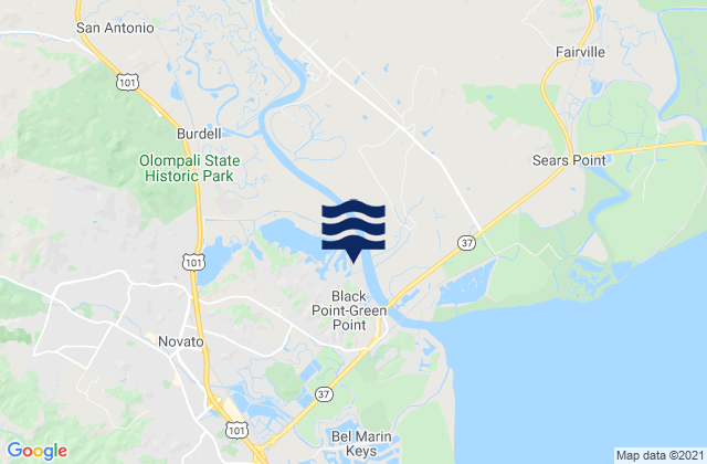 Novato, United States tide chart map