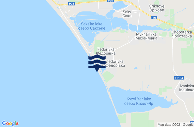 Novofedorovka, Ukraine tide times map