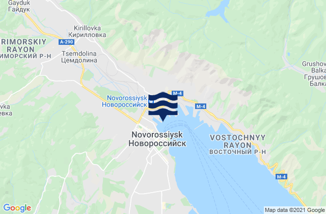 Novorossiysk, Russia tide times map