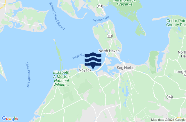 Noyack Bay, United States tide chart map