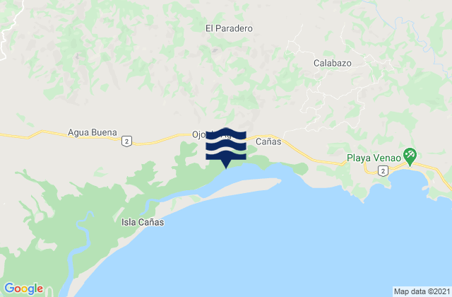 Nuario, Panama tide times map