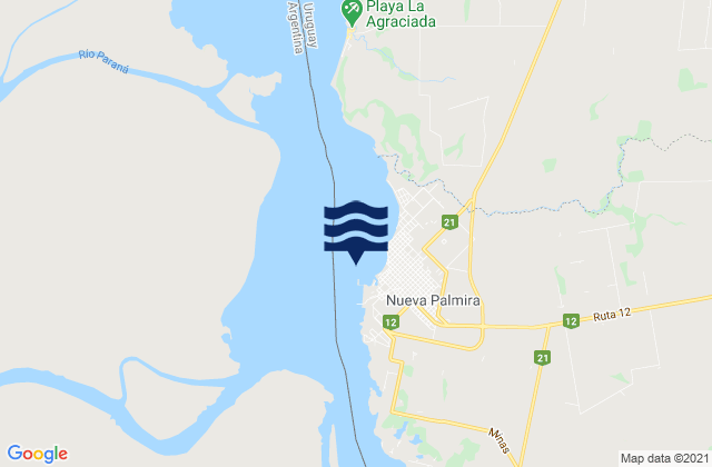 Nueva Palmira, Uruguay tide times map