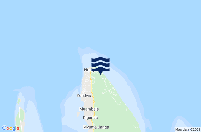 Nungwi, Tanzania tide times map