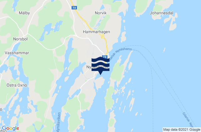 Nynaeshamn, Sweden tide times map
