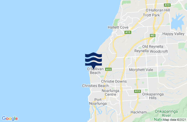 OSullivan Beach, Australia tide times map