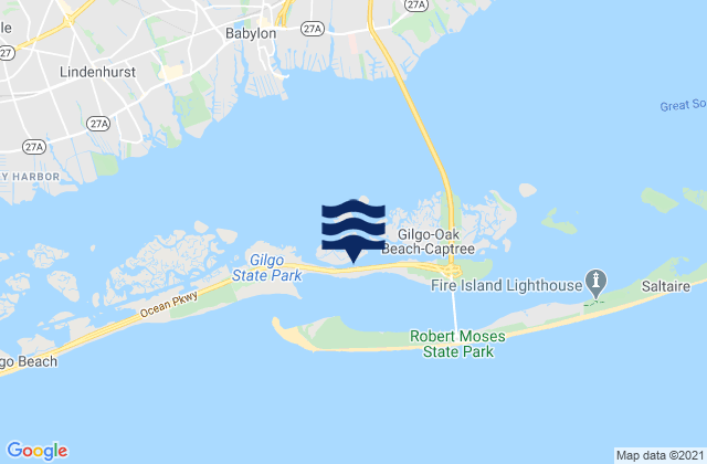 Oak Beach, United States tide chart map