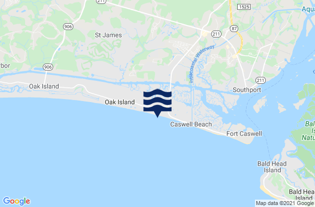 Oak Island (Atlantic Ocean), United States tide chart map