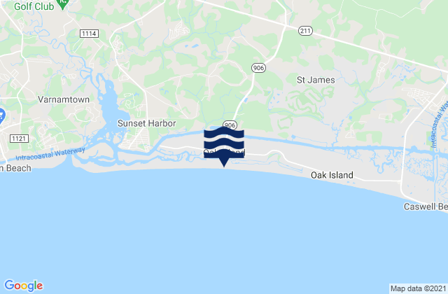 Oak Island, United States tide chart map
