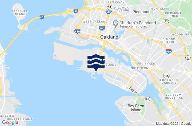 Oakland, United States tide chart map
