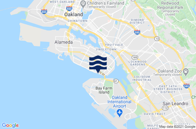 Oakland Harbor (Park Street Bridge), United States tide chart map