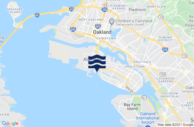 Oakland Harbor WebStreeter Street, United States tide chart map