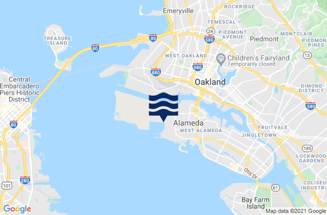 Oakland Inner Harbor Reach, United States tide chart map