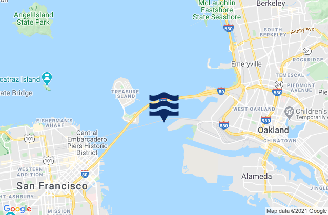 Oakland Outer Harbor Entrance LB 3, United States tide chart map