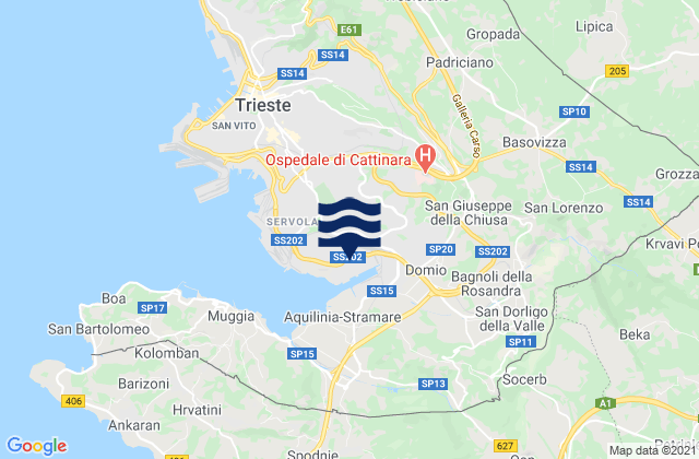 Obcina Sezana, Slovenia tide times map