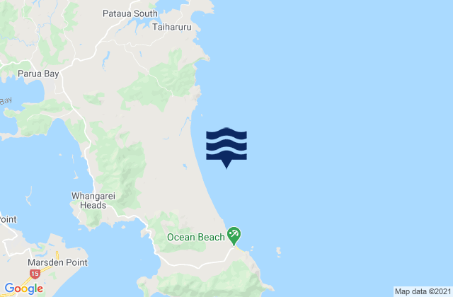 Ocean Beach, New Zealand tide times map