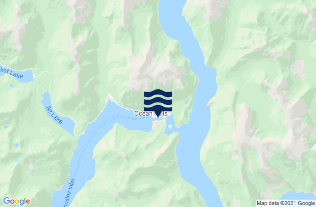 Ocean Falls, Canada tide times map