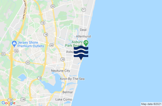 Ocean Grove, United States tide chart map