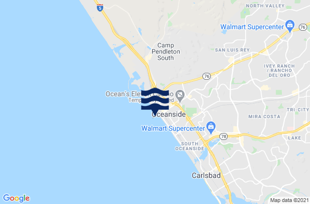 Oceanside Pier, United States tide chart map