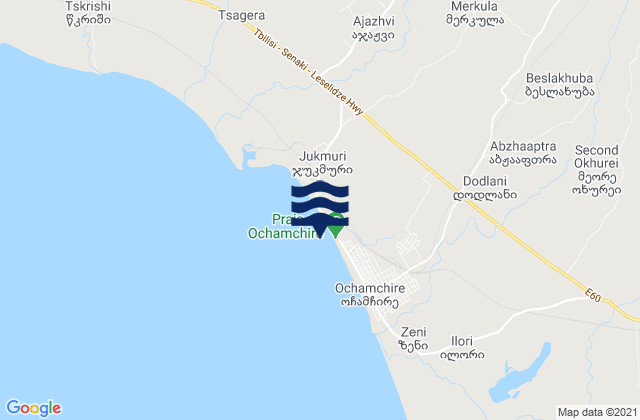 Ochamchira District, Georgia tide times map