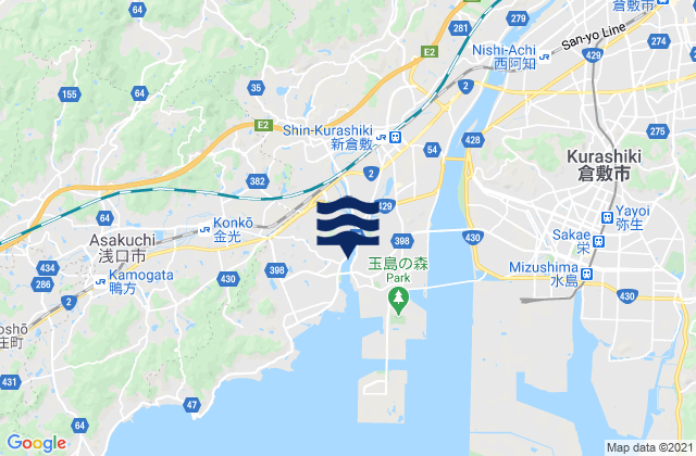 Oda-gun, Japan tide times map