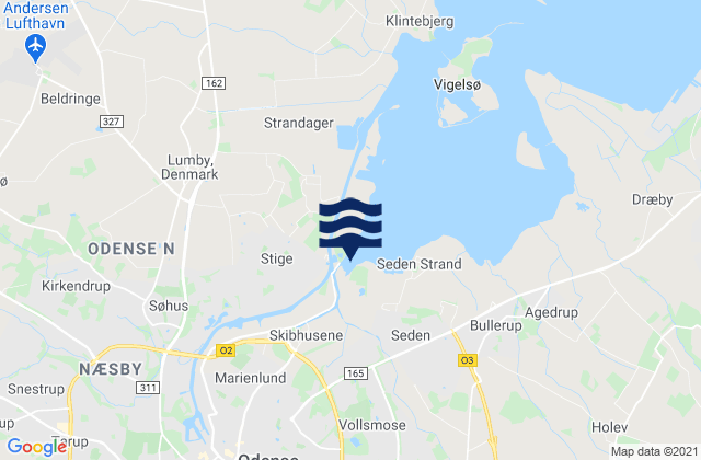 Odense Kommune, Denmark tide times map