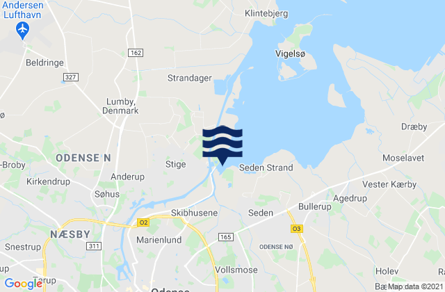 Odense, Denmark tide times map