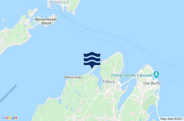 Off Lake Tashmoo, United States tide chart map