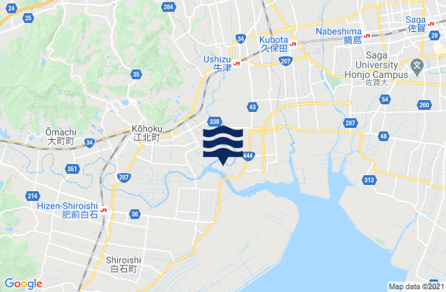 Ogi-shi, Japan tide times map