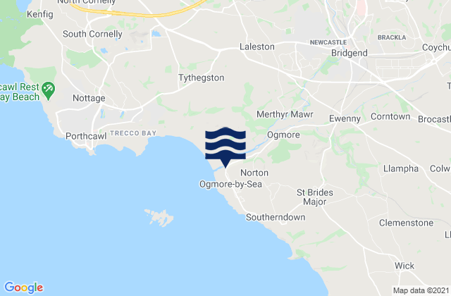 Ogmore-by-Sea, United Kingdom tide times map