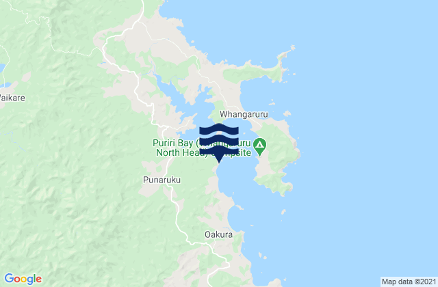 Ohawini Bay, New Zealand tide times map