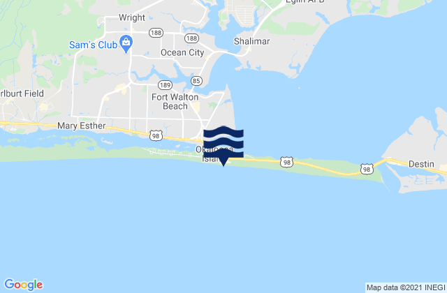 Okaloosa Pier, United States tide chart map