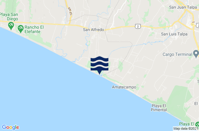 Olocuilta, El Salvador tide times map