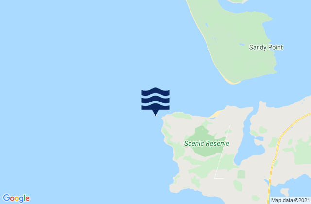 Omaui Island, New Zealand tide times map
