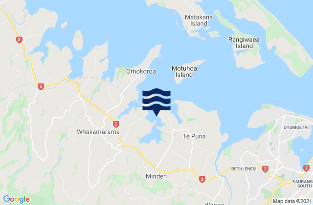 Omokoroa Beach, New Zealand tide times map