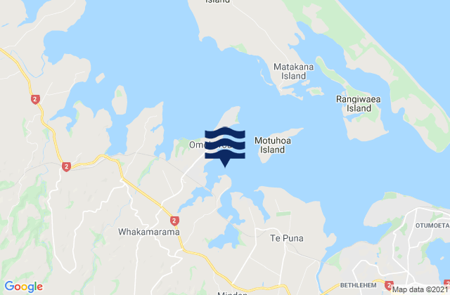 Omokoroa, New Zealand tide times map