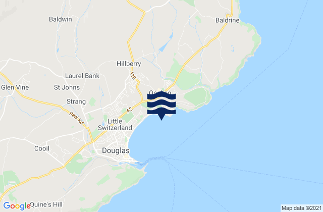 Onchan, Isle of Man tide times map