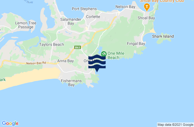 One Mile Beach, Australia tide times map