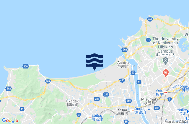 Onga-gun, Japan tide times map