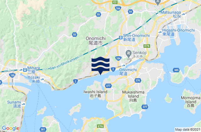 Onomichi-shi, Japan tide times map