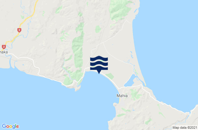 Opoutama Beach, New Zealand tide times map