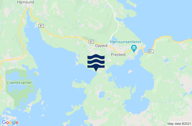 Oppeid, Norway tide times map