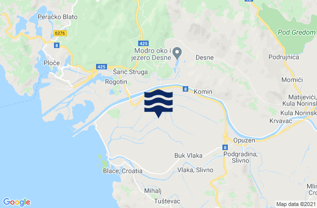 Opuzen, Croatia tide times map