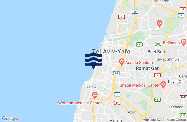 Or Yehuda, Israel tide times map