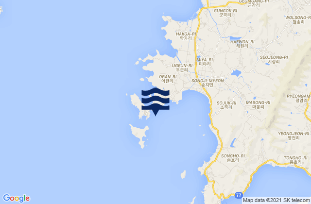 Oran-ni Maro-hae, South Korea tide times map