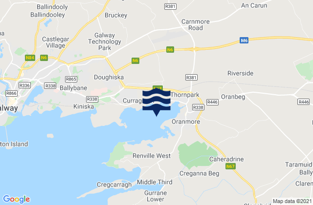 Oranmore Bay, Ireland tide times map